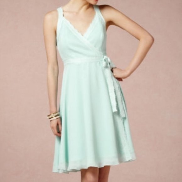 BHLDN Light Blue and White Prom Dress - Picture 2 of 7